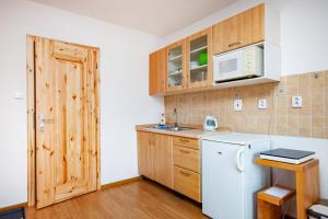 Kuchyňa alebo kuchynka v ubytovaní Apartmány Nevädza