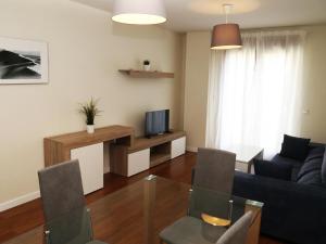 a living room with a couch and a tv at Apartamento puente romano P2 1G in Salamanca