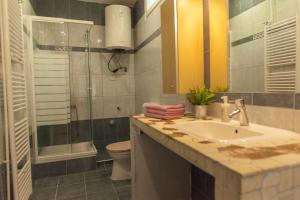 W łazience znajduje się umywalka, prysznic i toaleta. w obiekcie Holiday Home Domi w Novim Vinodolskim