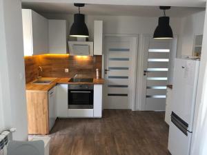 Köök või kööginurk majutusasutuses Apartmán v centre Michaloviec