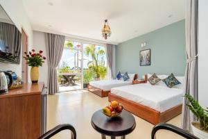 Ένα ή περισσότερα κρεβάτια σε δωμάτιο στο Private room at Hoi Ana Golden walls Homestay - Swimming pool +36 φωτογραφίες