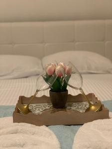 Postel nebo postele na pokoji v ubytování Apartments Dibra