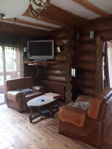 Χώρος καθιστικού στο Котедж RIVER HILL