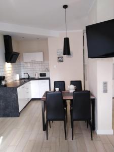 Kuchyňa alebo kuchynka v ubytovaní Apartament z pięknym widokiem Polanica Ogrodowa Wille Parkowe