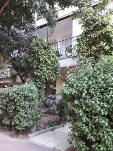 a building with a balcony and trees in front of it at Lovely apartment premium location in Ramat Gan +25 photos
