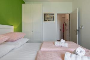מיטה או מיטות בחדר ב-Apartman "Bubi"