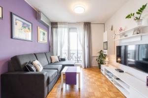 Televízia a/alebo spoločenská miestnosť v ubytovaní Apartman "Bubi"