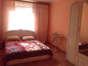 een slaapkamer met een bed en een raam bij Хорошая Квартира в Центре 1 in Baku