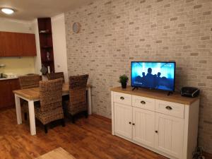 A television and/or entertainment centre at Apartman s terasou Még 4 kép