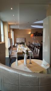 a dining room with a long table and chairs at Hotel La Terrazza in Wetzlar