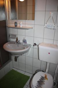 デーブリアッハにあるMichi's Hütt'nの小さなバスルーム(トイレ、シンク付)