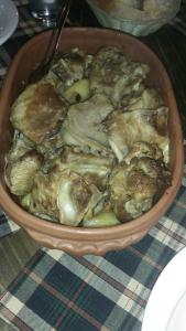 a bowl of food sitting on top of a table at LAZAREV KONAK in Banja Koviljača