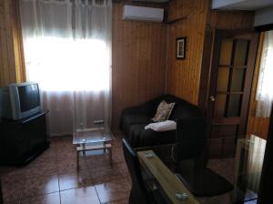 a living room with a couch and a television at Apartamento Con Parking Gratuito in Granada