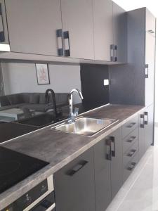 Kuchyň nebo kuchyňský kout v ubytování Lunde Sea View Apartment