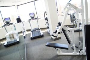a gym with cardio equipment in a building at Carson Valley Inn in Minden