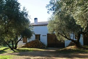 a white house with trees in front of it at Cortijo del Cura in Cortijos Nuevos