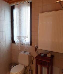 A bathroom at Elati's traditional and cosy home