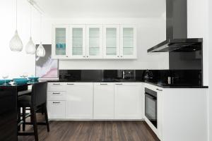 Kuchyňa alebo kuchynka v ubytovaní Apartamenty Morska Fala-Gardenia