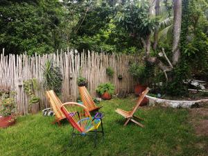 A garden outside Casa CheJum Bacalar