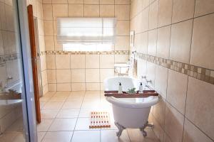 a bathroom with a toilet and a sink at Milorho Lodge in Rietfontein