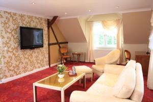 TV a/nebo společenská místnost v ubytování Boutiquehotel Schloßpalais