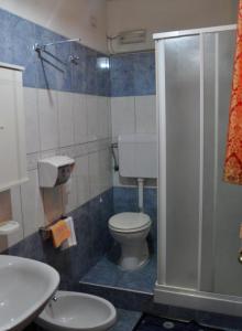 a bathroom with a toilet and a shower at I 3 Pini in Cassino