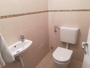 a bathroom with a white toilet and a sink at Apartman Tonika in Pula +16 photos