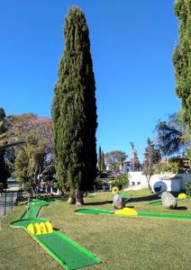 a park with a tree and a putting green at Rocha Brava Village Resort in Carvoeiro