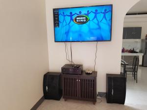 TV a/nebo společenská místnost v ubytování OMG Guesthouse Room for 2 + 3 fotografie