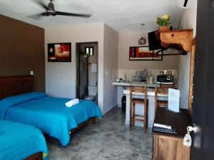 Kuchyň nebo kuchyňský kout v ubytování Holbox Isla Bonita