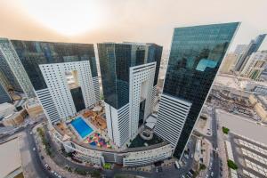 Uma vista geral de Doha ou a vista da cidade a partir do hotel