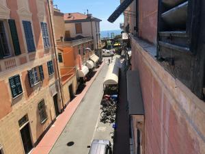 an overhead view of a city street with buildings at Marevino in Levanto