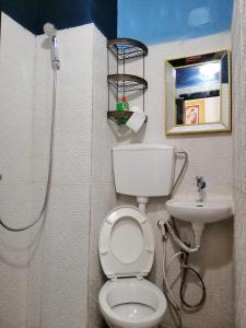 un bagno con un water e un lavandino di Bunksurfing Hostel a Bethlehem
