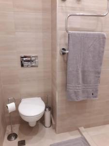 - Baño con aseo y toalla en La Dolce Vita, luxury in the absolute center, en Burgas 18 fotos más