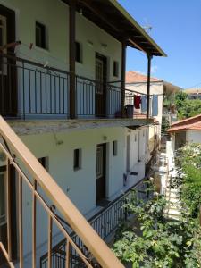 a view from the balcony of a building at Mario Rooms in Vasiliki
