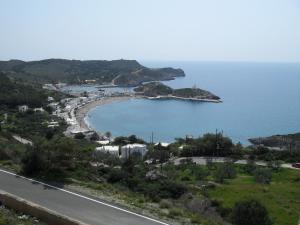 a view of a beach and a road at Emmanouil in Kythira