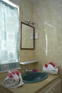 a bathroom with a sink and a mirror at Residence Panorama in Ain Draham +48 photos