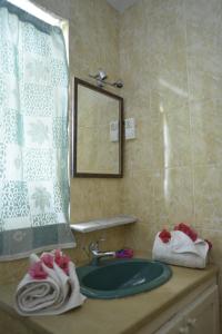 a bathroom with a sink and a mirror at Residence Panorama in Ain Draham