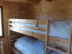 Divstāvu gulta vai divstāvu gultas numurā naktsmītnē Le chalet du Brabant à 200 mètres des pistes