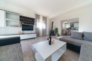 a living room with a couch and a table at Holiday house Roko in Gornji Zemunik