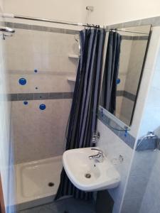 a bathroom with a sink and a shower at Apartment Luka in Mali Lošinj +13 photos