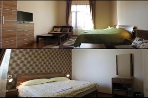 A bed or beds in a room at Spirit Apartman