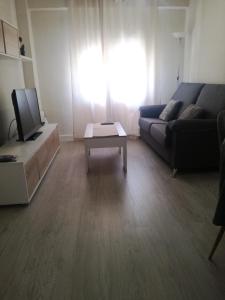 a living room with a couch and a tv at Cozy Flat in Alicante