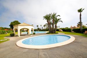 una grande piscina con gazebo e palme di LightHouse View I a Gran Alacant