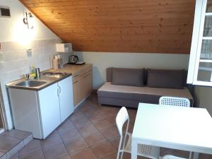 Kuchyň nebo kuchyňský kout v ubytování Apartments Bianki