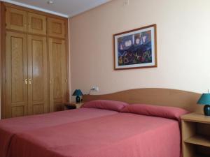 A bed or beds in a room at Apartamentos Turisticos Puerta de León
