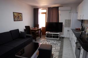 a living room with a couch and a flat screen tv at Kings Apartment 4 in Kolgecaj