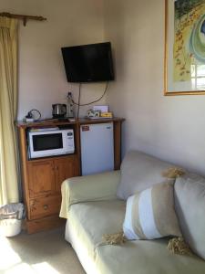 a living room with a couch and a microwave at RoseMoore Bed & Breakfast in Perth