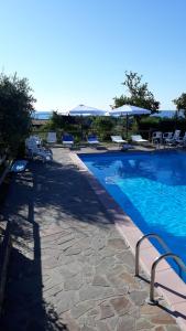 a swimming pool with lounge chairs at El Rincon del Artista in Soiano del Lago