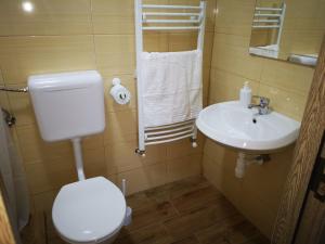 małą łazienkę z toaletą i umywalką w obiekcie Air&Day w mieście Vecsés